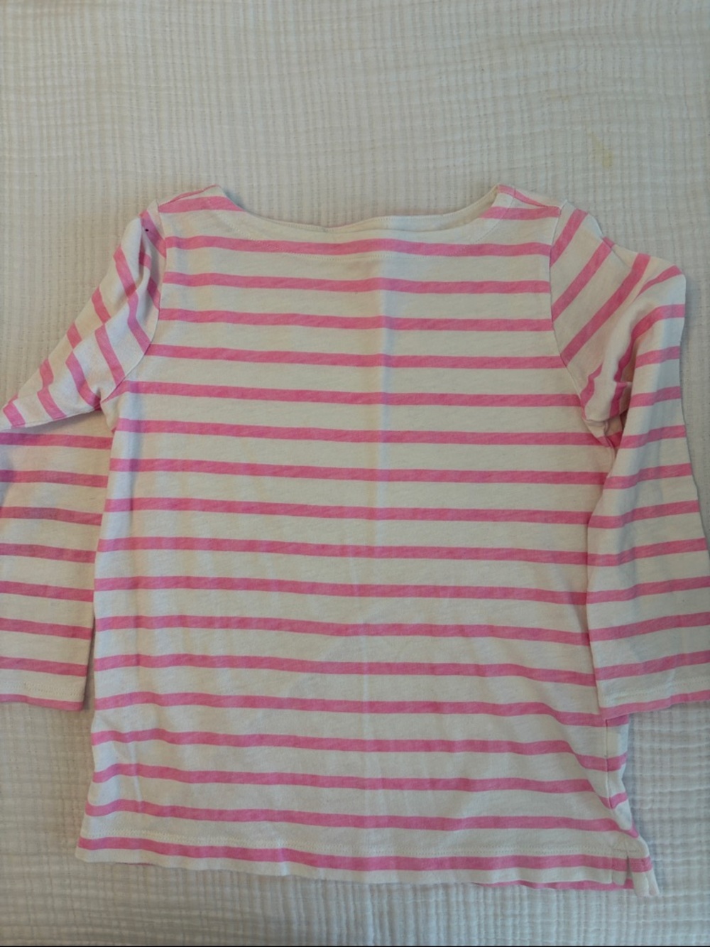 Crewcuts Pink & White Striped 3/4 Sleeve Top